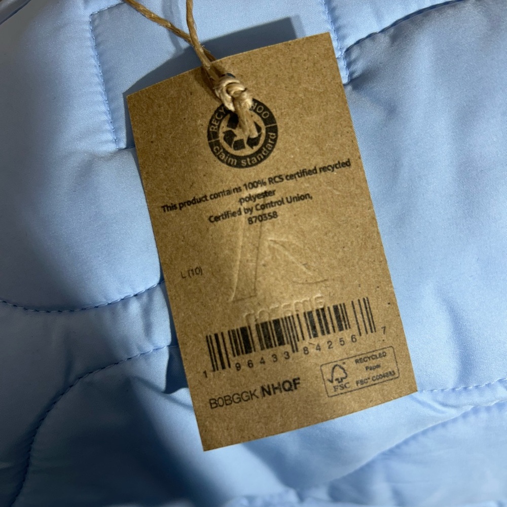 Amazon Light Blue Lightweight Puffer Vest Size Large (10) NWT NEW - Picture 5 of 5